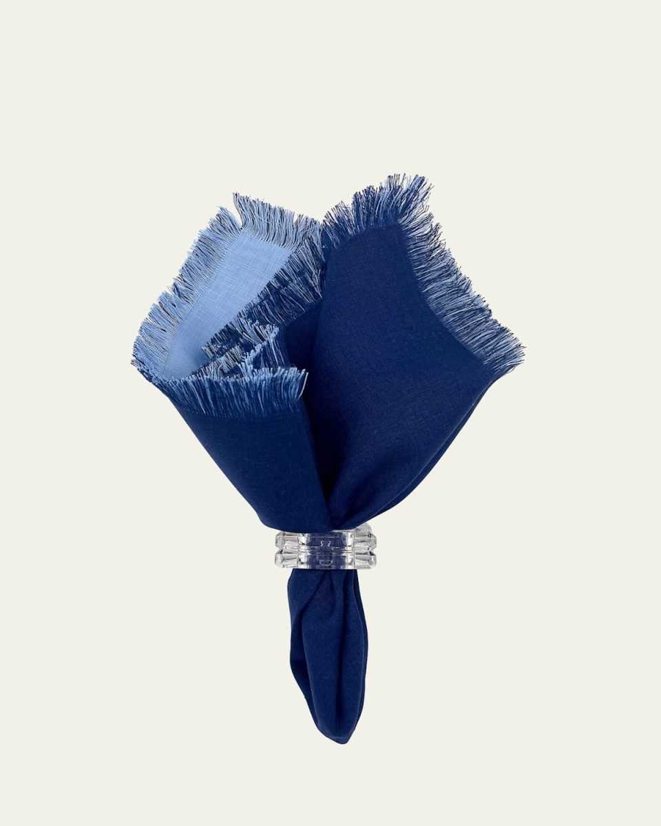 Blue Double-Sided Fringe Napkin